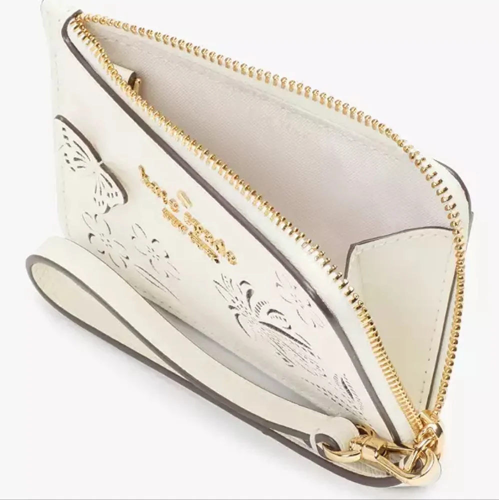 Kate Spade Butterfly Madison Perforated Floral Wristlet NWT Boxed